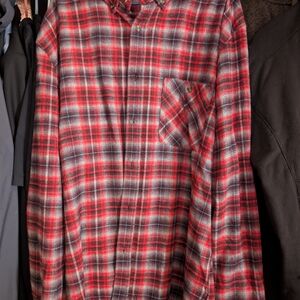 Men's Red Plaid Dress Shirt